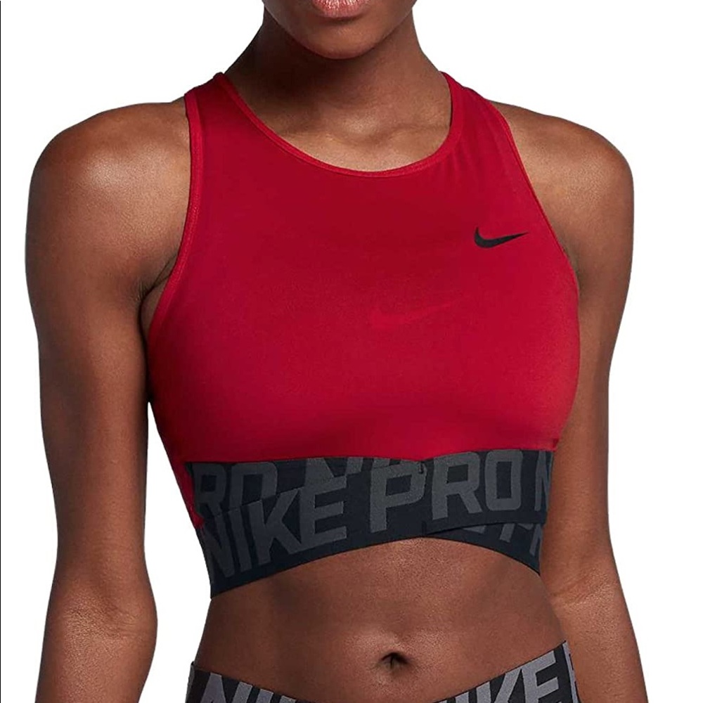 Nike Women's Red High-Neck Sports Bra